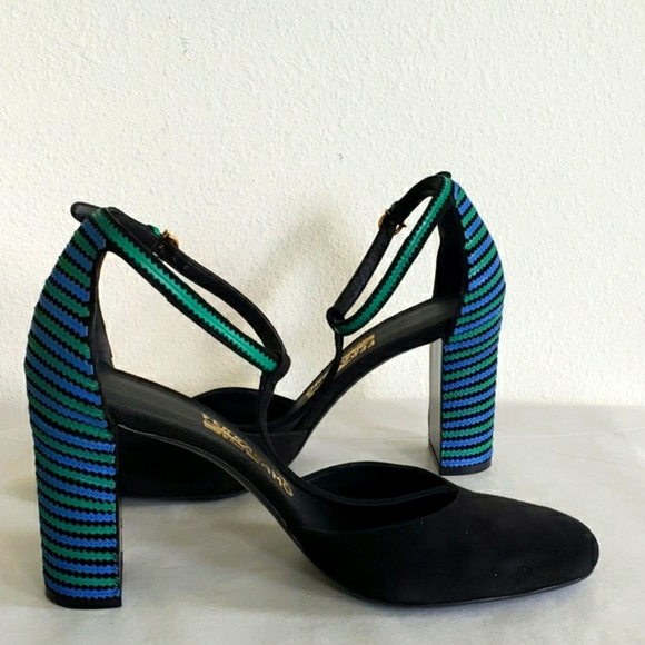 NWOT Salvatore Ferragamo Fergie Suede/Leather T-strap Shoes Size 9 1/2 … - Picture 4 of 11